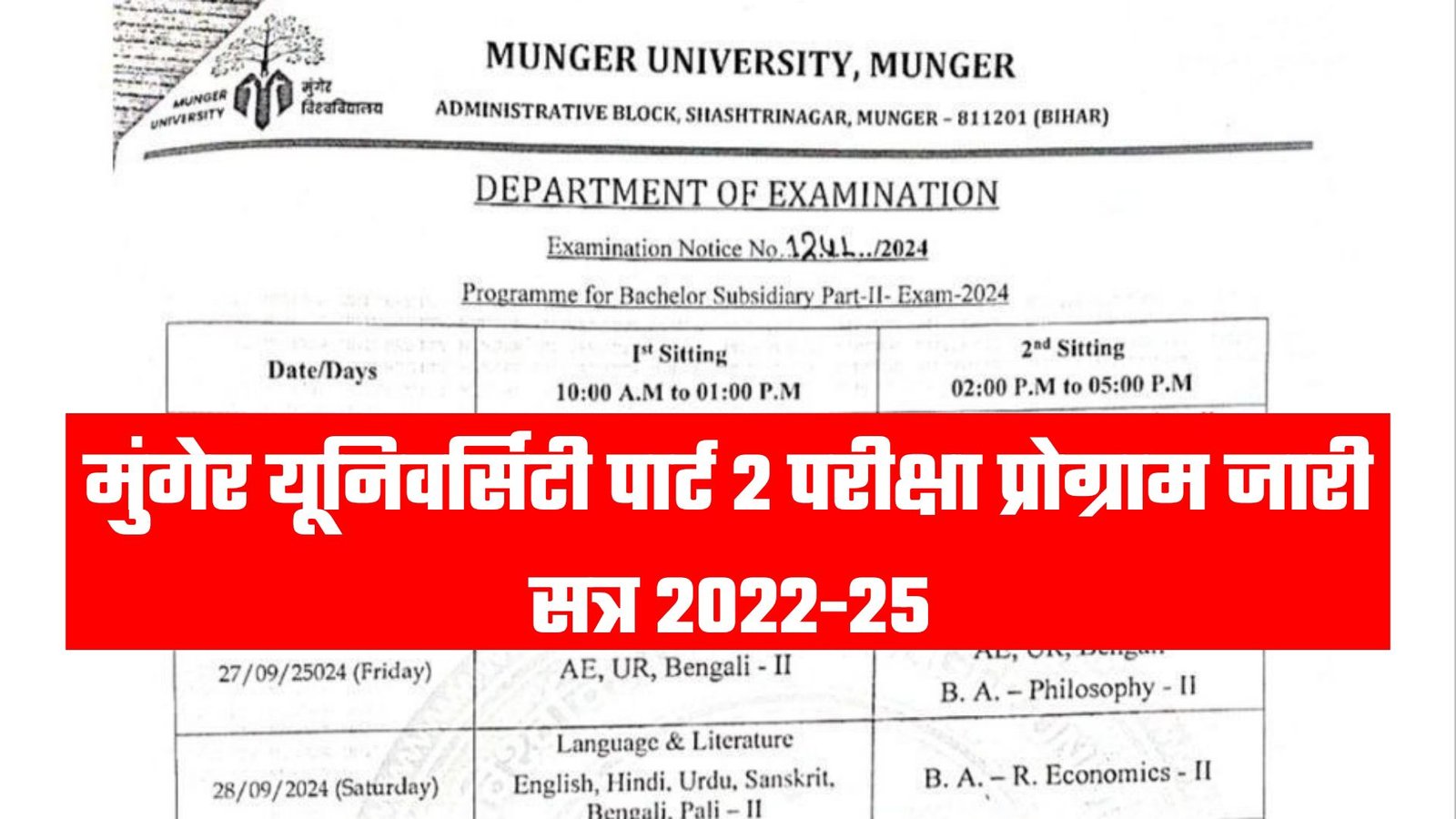 Munger University Part 2 Exam Programme 2024