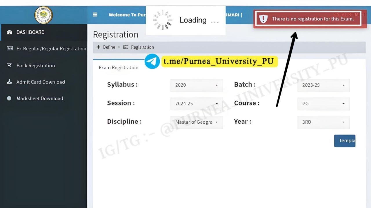 Purnea University PG 3rd Semester Exam Form 2024