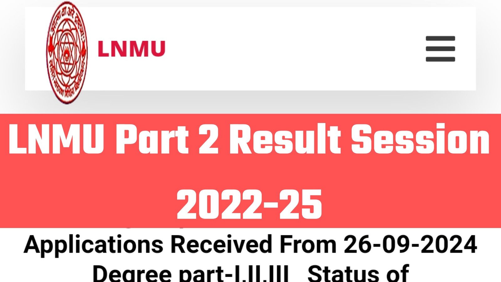 LNMU Part 2 Result 2024