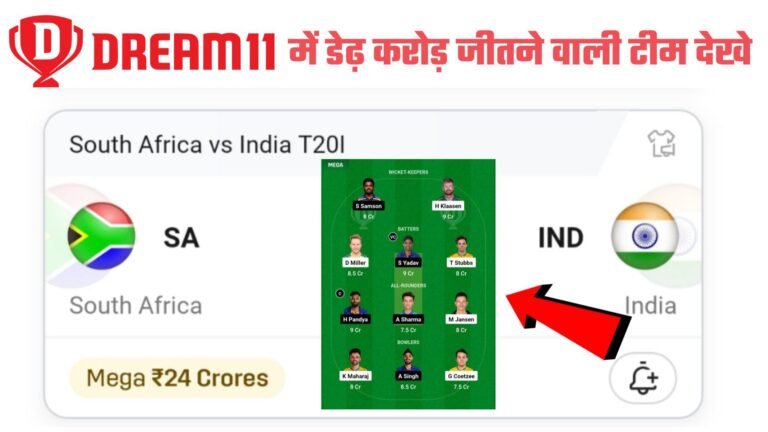 SA vs IND Dream11 1.50Cr Winning Team List