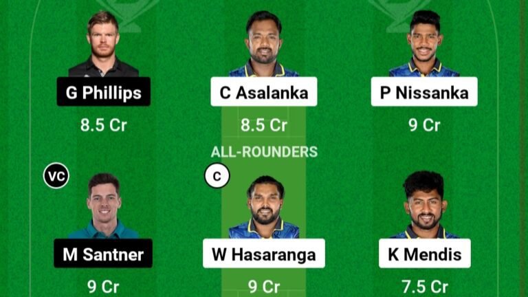 Sl Vs NZ Dream11 Prediction Hindi